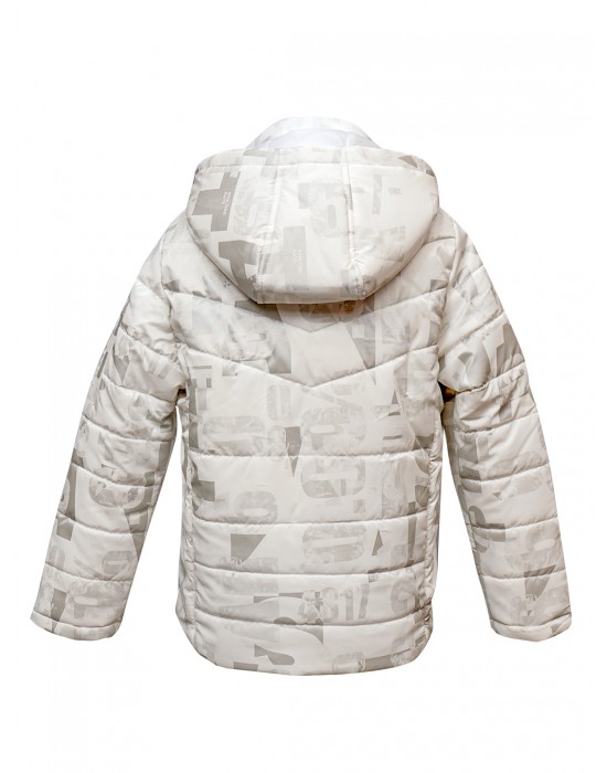 Printed Boys Jacket Printed Metallic White Jacket 
